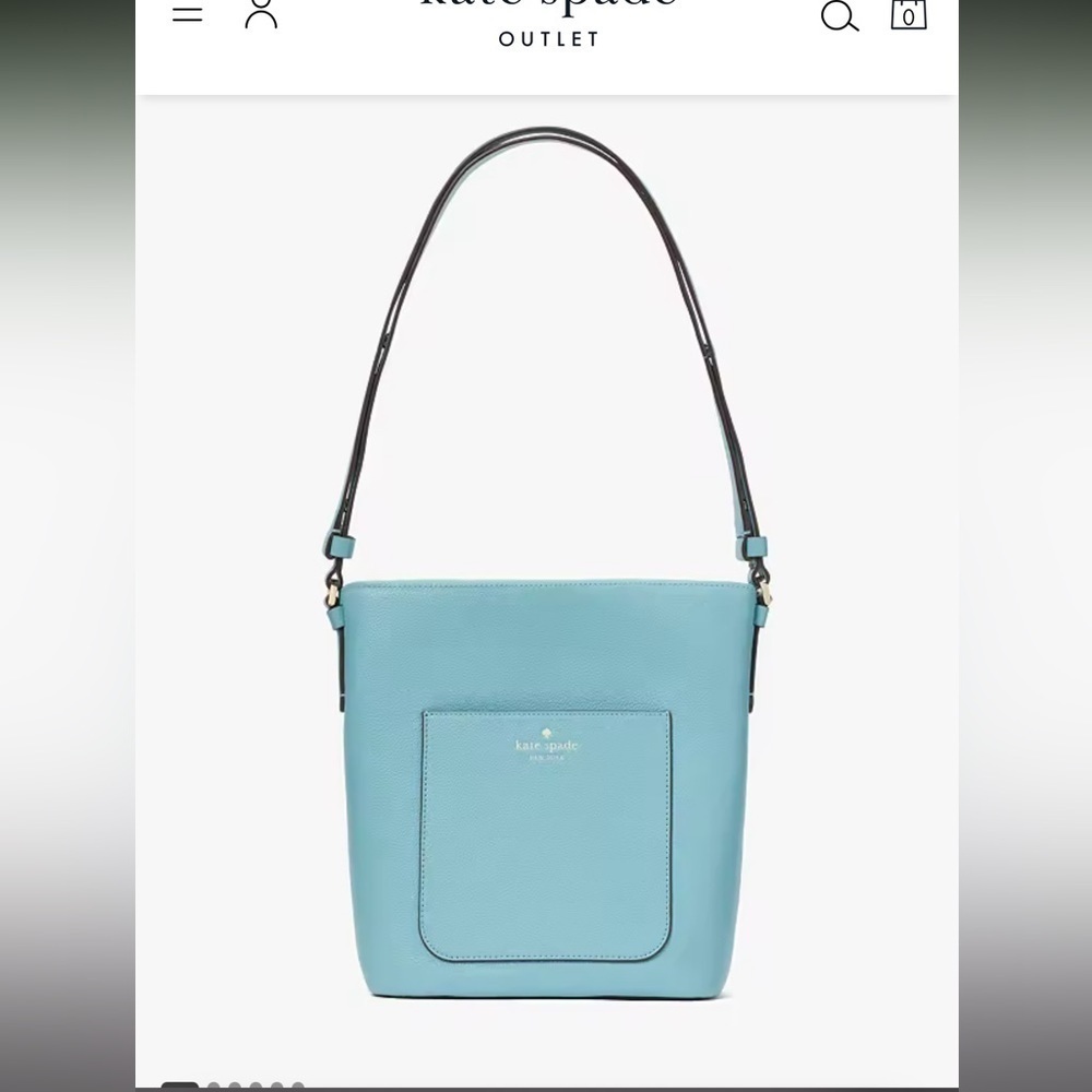 NWT Kate Spade Pebble Blue Elsie Bucket Bag